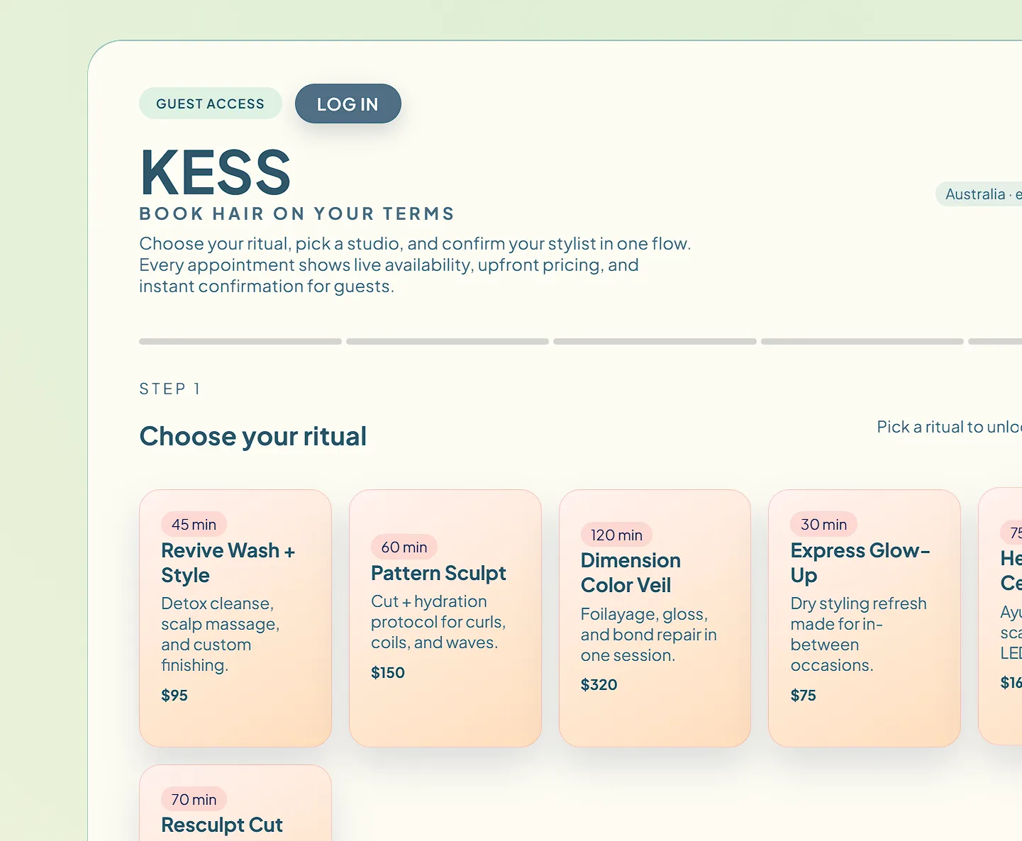 KESS salon management dashboard